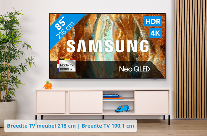 Samsung 85" Neo QLED QN73F 4K (2025) + Samsung HW-B750F (2025) visual Coolblue 1