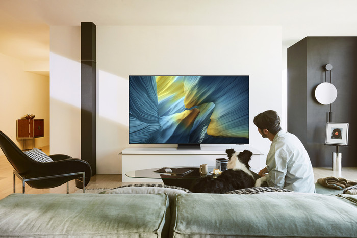 Samsung 55" OLED S95F 4K (2025) product in gebruik