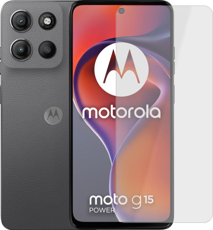 Motorola Moto G15 Power 256GB Grijs 4G + Just in Case Tempered Glass Screenprotector Main Image