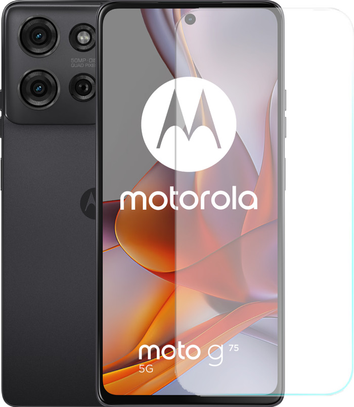 Motorola Moto G75 256GB Zwart 5G + Just in Case Tempered Glass Screenprotector Main Image