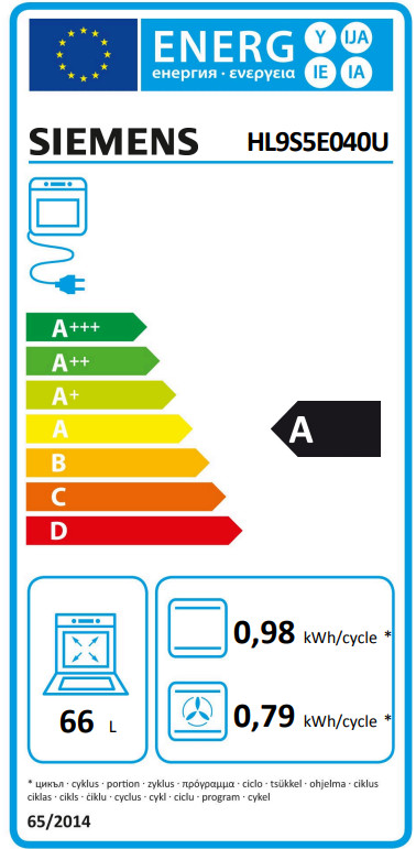 Siemens HL9S5E040U energy label