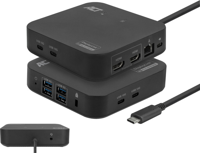 ACT USB-C Dual 4K Monitor DisplayLink Docking Station front