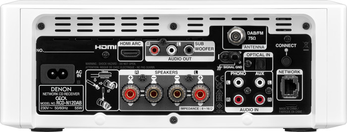Denon Ceol N12DAB Wit achterkant