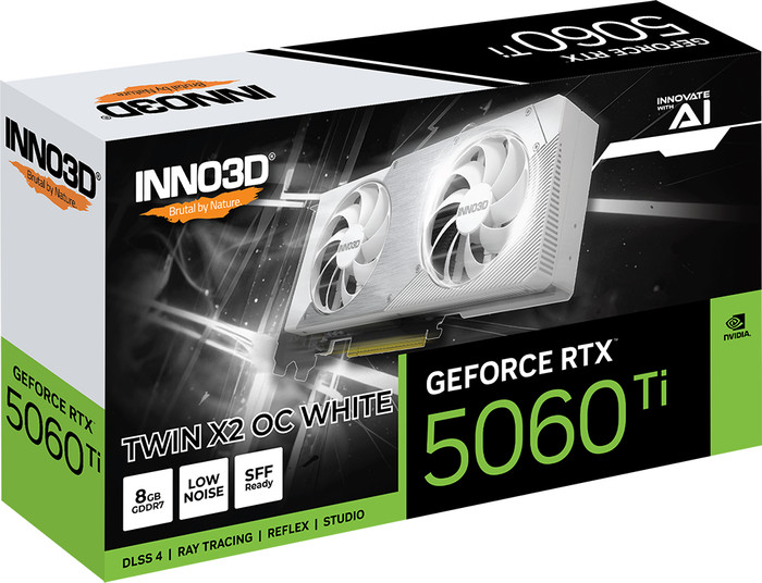 INNO3D GeForce RTX 5060 Ti TWIN X2 OC WHITE 8GB verpakking