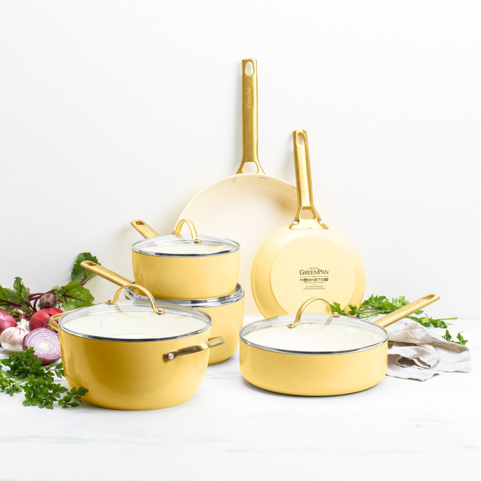 GreenPan Padova Reserve Cookware Set 10-piece Sunshine Yellow visual supplier