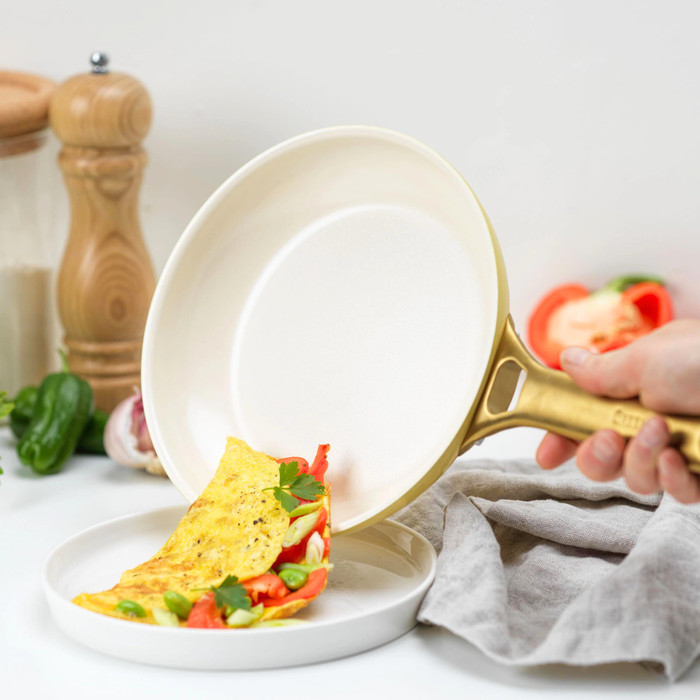 GreenPan Padova Reserve Cookware Set 10-piece Sunshine Yellow product in use