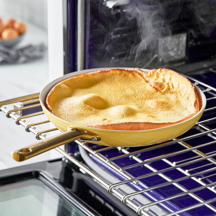 GreenPan Padova Reserve Cookware Set 10-piece Sunshine Yellow product in use