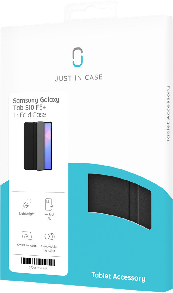 Samsung Galaxy Tab S10 FE Plus TriFold Book Case Schwarz verpackung