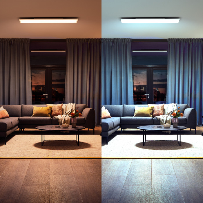 Philips Hue Aurelle White Ambiance - Wit - Rechthoekig product in gebruik