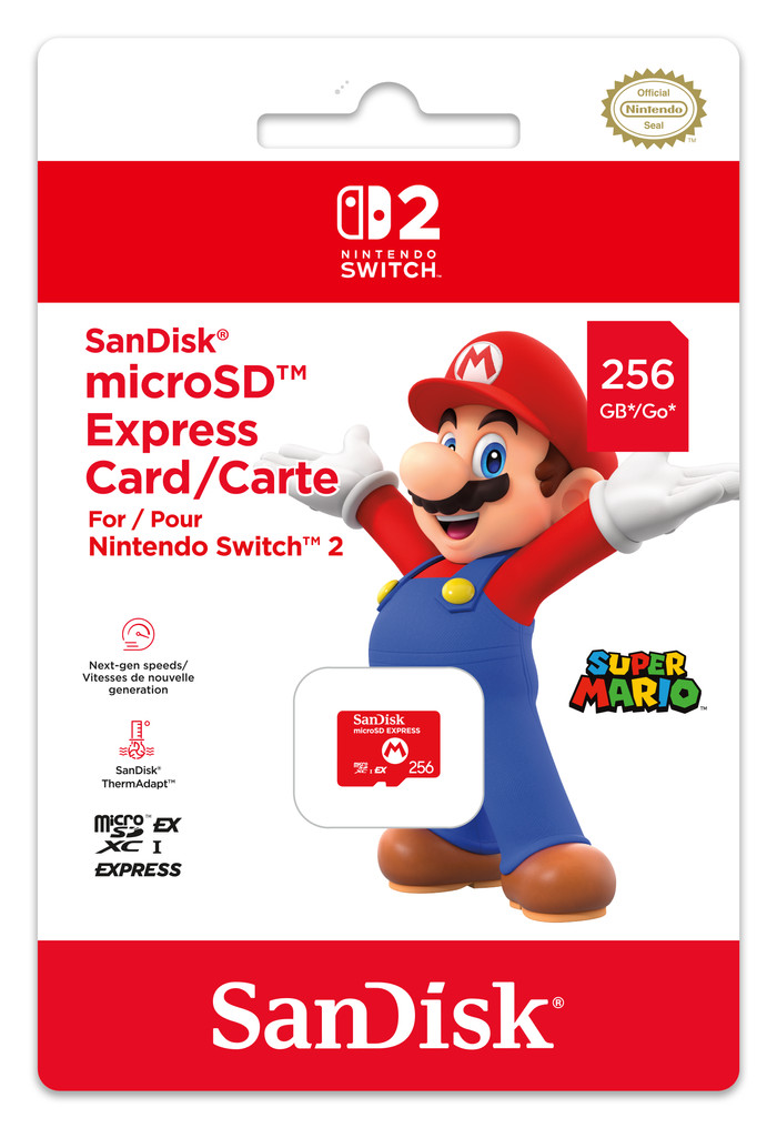 Sandisk MicroSD Express Nintendo Switch 2 256GB verpackung