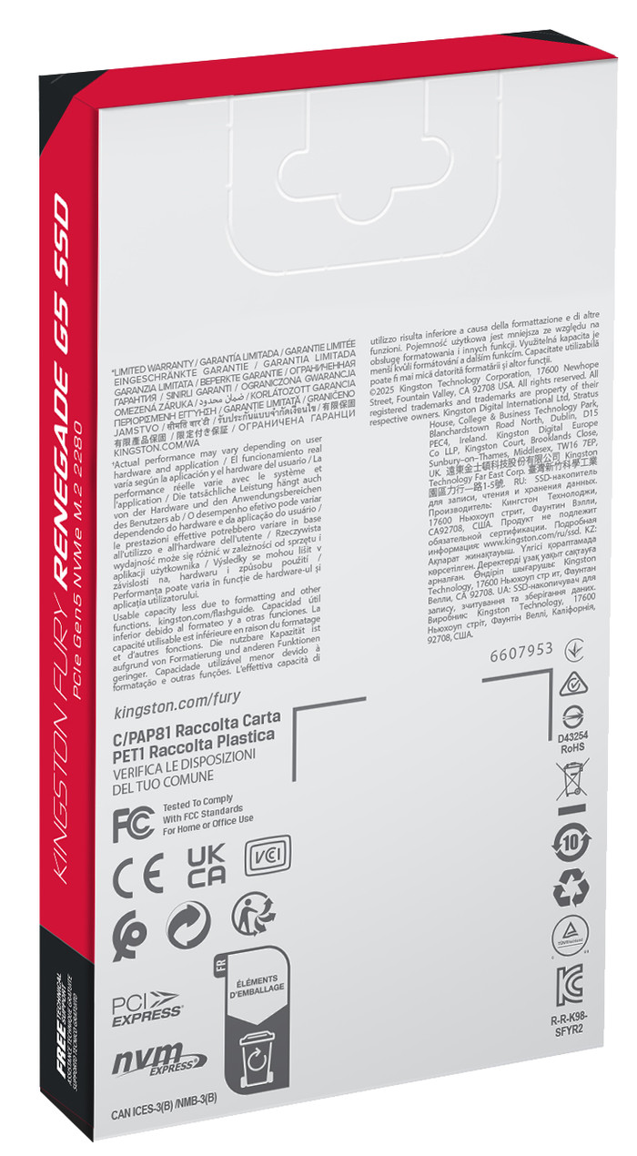 Kingston FURY Renegade G5 2TB PCIe 5.0 M.2 SSD verpakking