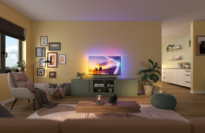 Philips Ambilight 43" PUS8500 QLED 4K (2025) product in gebruik