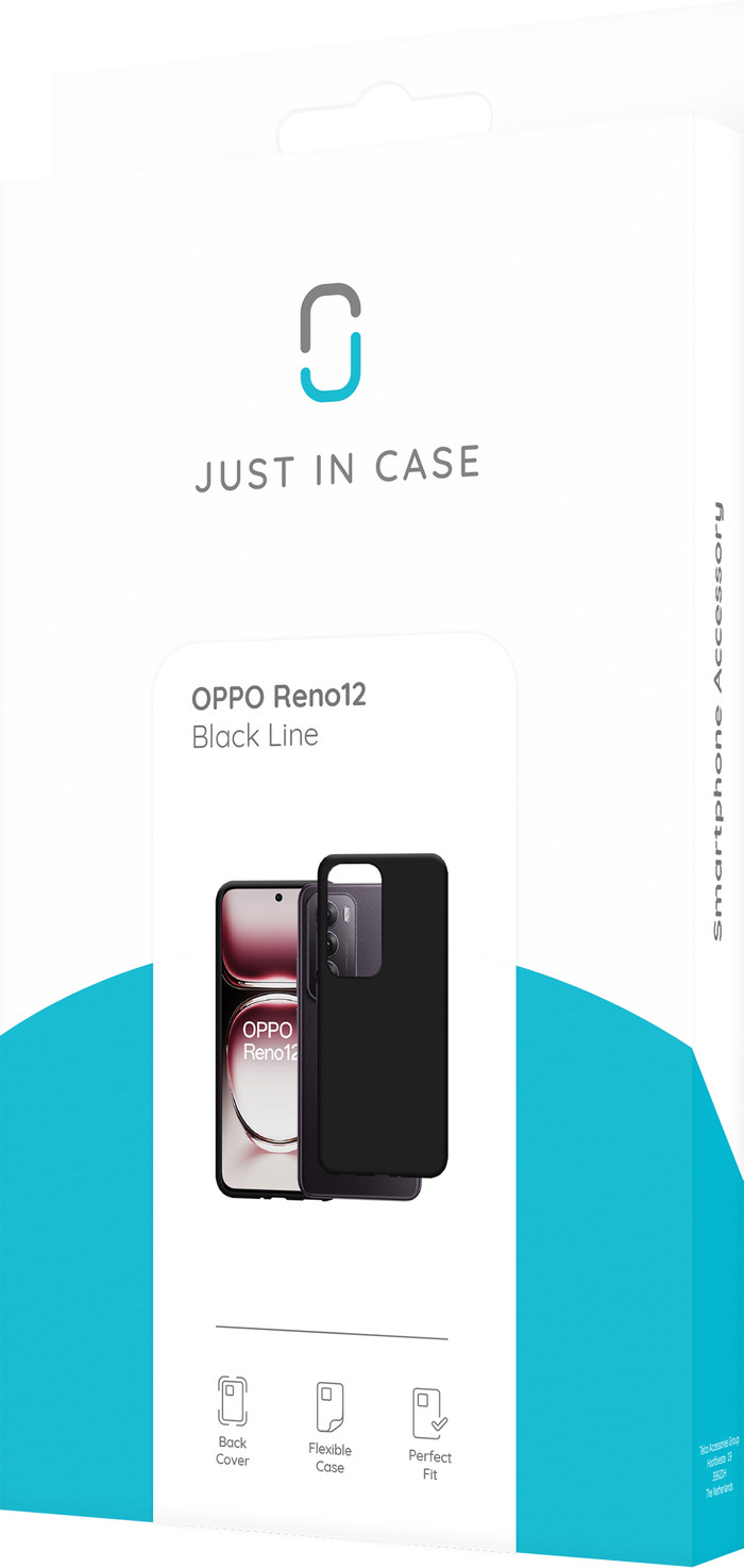 OPPO Reno12 256GB Black 5G + Just in Case Back Cover Black packaging