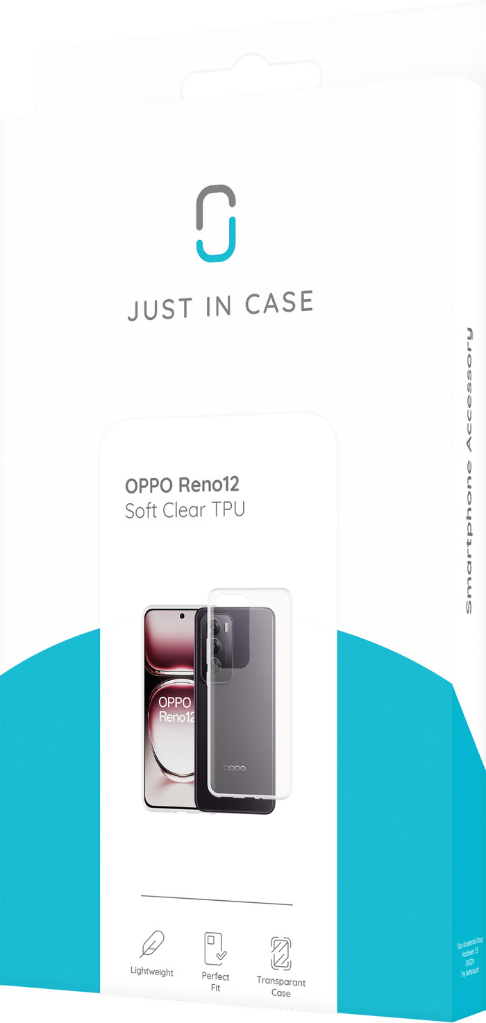 Just in Case Soft Design Oppo Reno12 Soft Back Cover Transparant verpakking