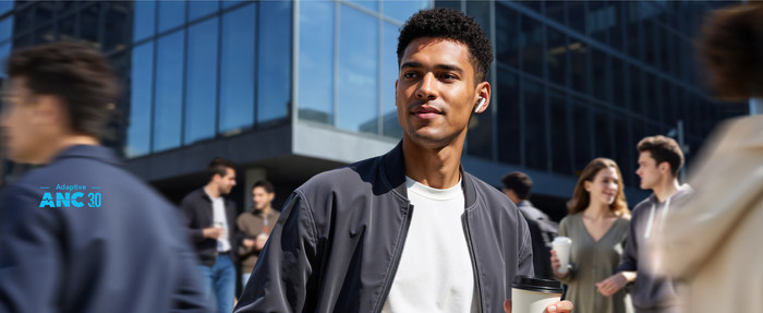 Soundcore Liberty 5 Wit product in gebruik