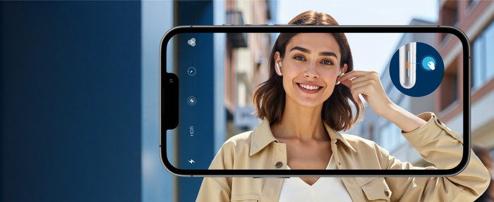 Soundcore Liberty 5 Wit product in gebruik