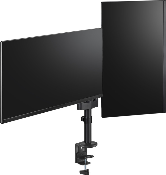 Neomounts NEXT Lite DS60-425BL2 Ruimtebesparende Monitorarm Zwart product in gebruik