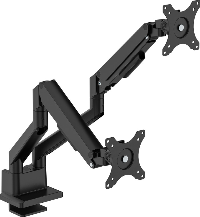 Neomounts NEXT Slim DS70-250BL2 Monitorarm Gasgeveerd Zwart voorkant