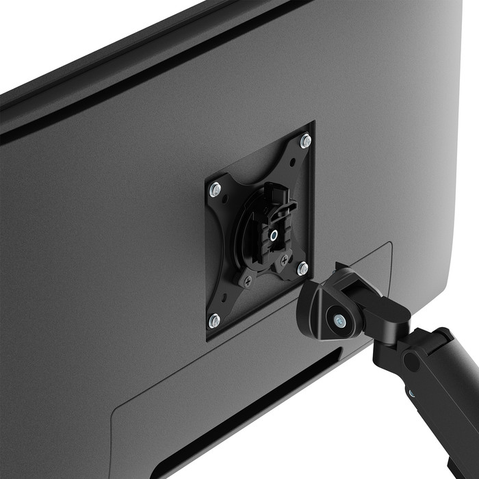 Neomounts NEXT Slim DS70-250BL2 Monitorarm Gasgeveerd Zwart product in gebruik