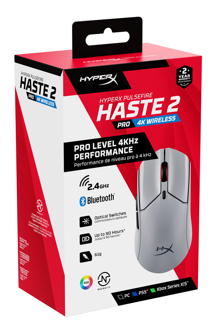 HyperX Pulsefire Haste 2 Pro 4K Wireless Gaming Mouse packaging