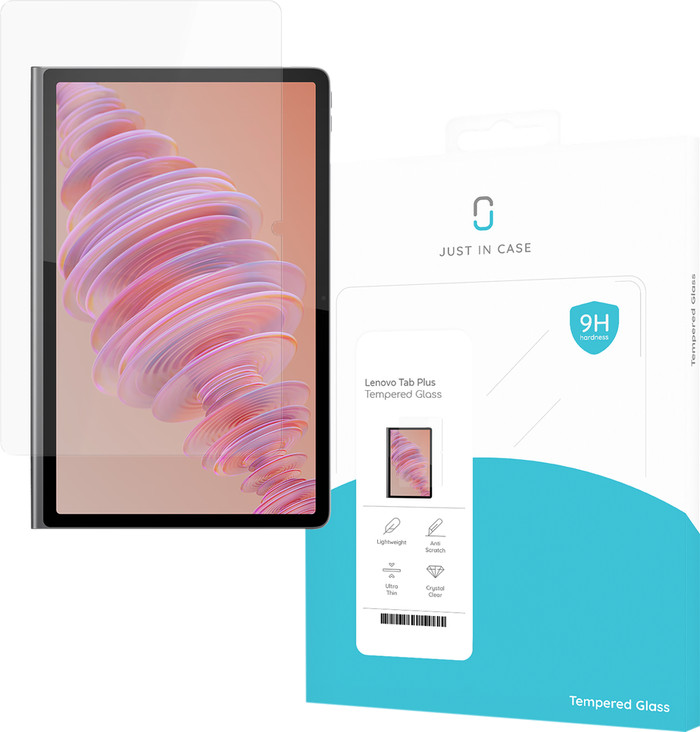 Just in Case Lenovo Tab Plus Screenprotector Glas verpakking