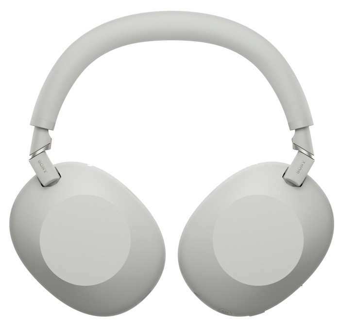 Sony WH-1000XM6 Silber + BlueBuilt Quick-Charge-Ladegerät vorne