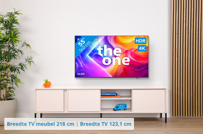 PPhilips Ambilight 55" PUS9000 QLED 4K (2025) + JBL Bar 300 M2 Zwart visual Coolblue 1