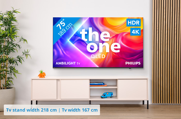Philips Ambilight 75 inches PUS9000 QLED 4K (2025) + JBL Bar 500 M2 Black visual Coolblue 1