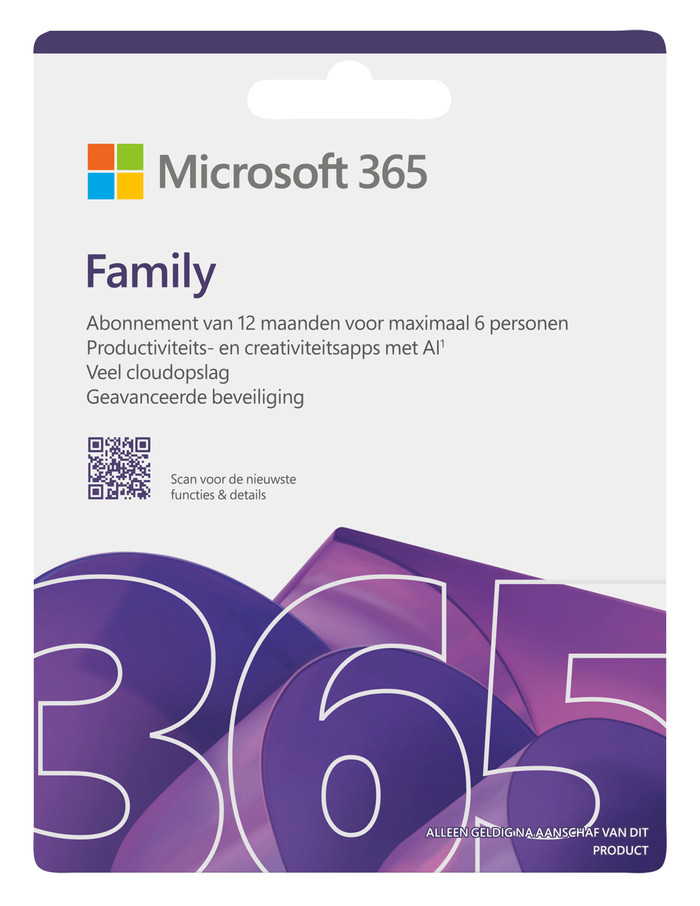 Microsoft 365 Famille NL Abonnement 1 An Main Image