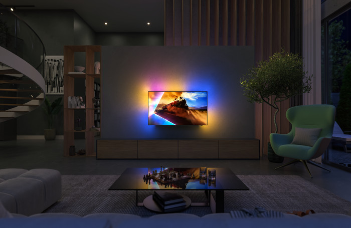 Philips Ambilight 65'' OLED760 4K (2025) product in gebruik