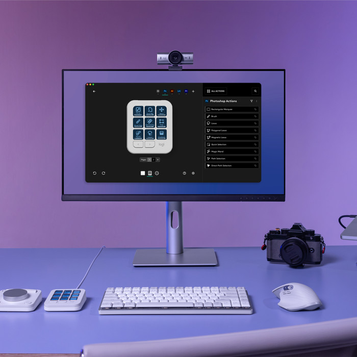 Logitech MX Creative Console Wit product in gebruik