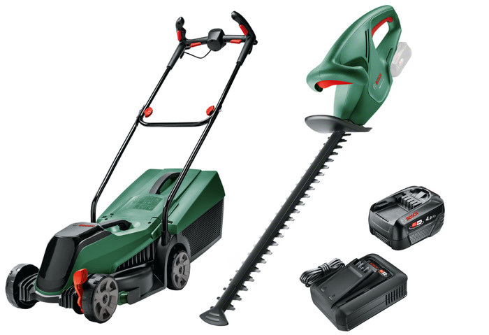 Bosch CityMower 18V-32 + Bosch EasyHedgeCut 18-45 LI + Bosch Starter Set 18V 4.0Ah Main Image