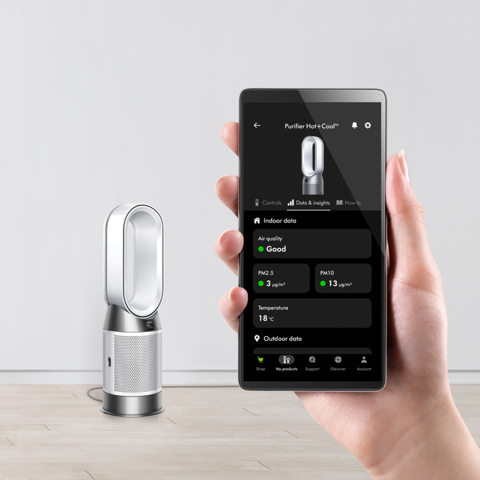 Dyson Purifier Hot+Cool HP1 product in gebruik