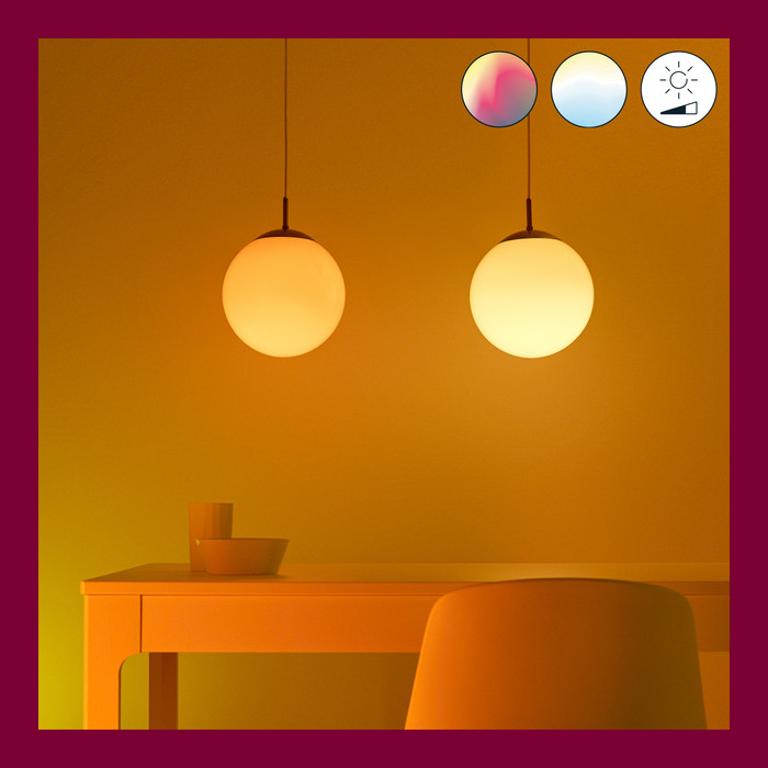 WiZ Kogellamp - Gekleurd en Wit Licht - Mat - E27 product in gebruik