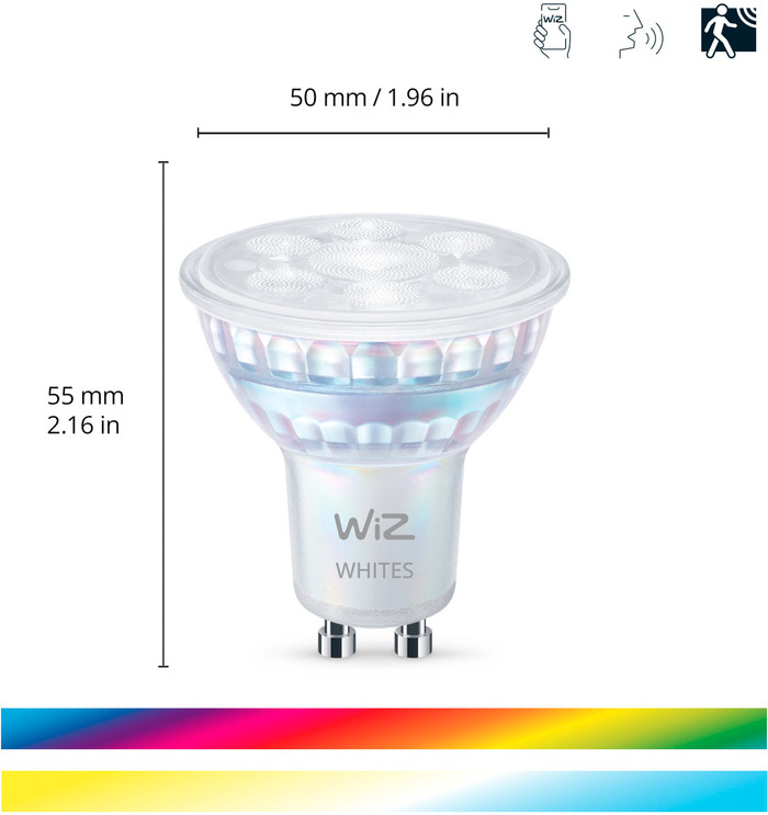 WiZ Spot - Gekleurd en Wit Licht - GU10 - 3-pack visual leverancier