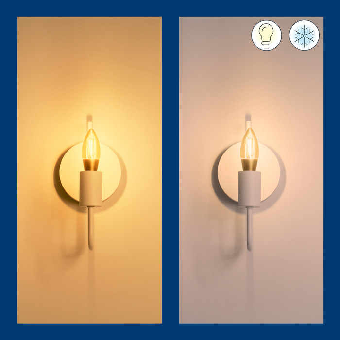 WiZ Kaarslamp Filament - Warm- tot koelwit licht - Goud - E14 product in gebruik