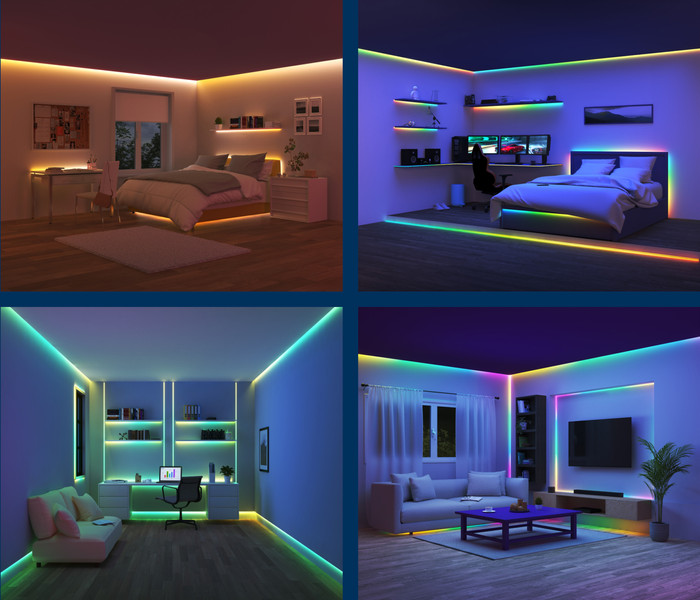 WiZ RGBIC Light Strip - Colored Light - 20m product in use