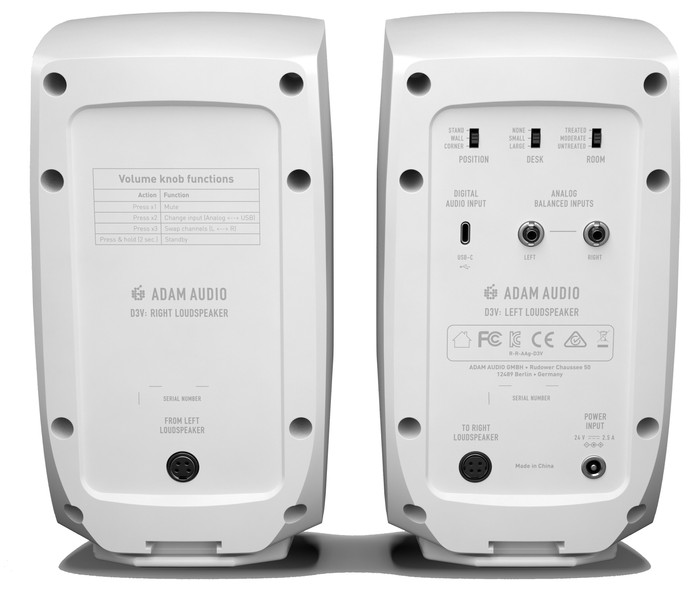 ADAM Audio D3V Wit achterkant