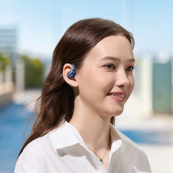 Soundcore AeroFit 2 Blauw product in gebruik