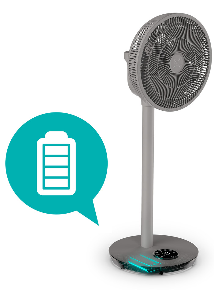 Duux Battery Pack voor Duux Whisper Flex 10,8 Volt voor Whisper Flex 2 product in gebruik