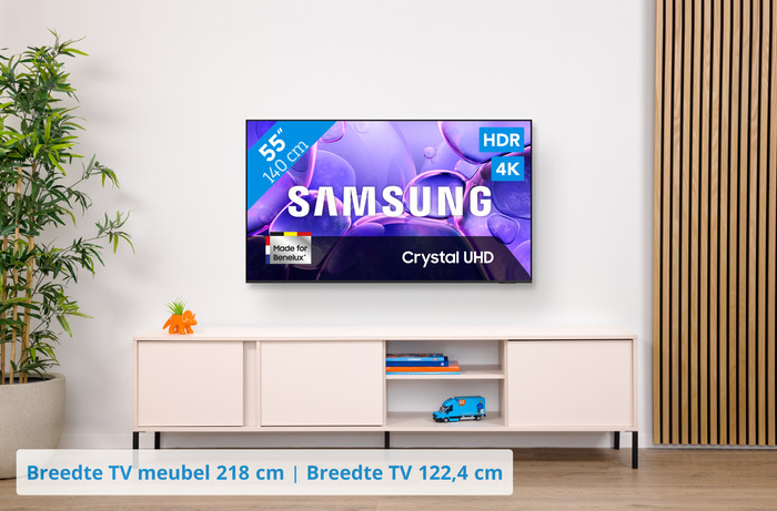 Samsung 55" Crystal UHD U8070F (2025) + Samsung HW-B750F Zwart visual Coolblue 1