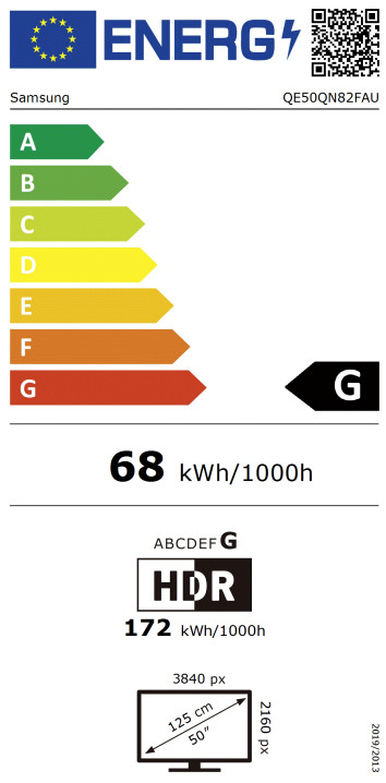 Samsung 50" Neo QLED QN82F 4K (2025) + Samsung HW-S700D energielabel
