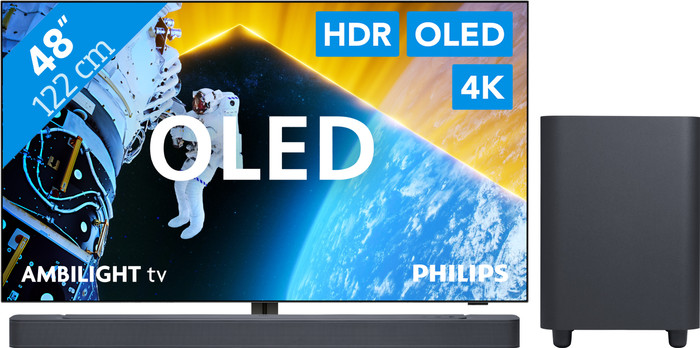 Philips 48OLED809 - Ambilight (2024) + JBL Bar 500 Zwart Main Image