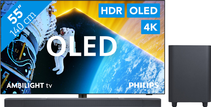 Philips 55OLED809 - Ambilight (2024) + JBL Bar 800 Zwart Main Image