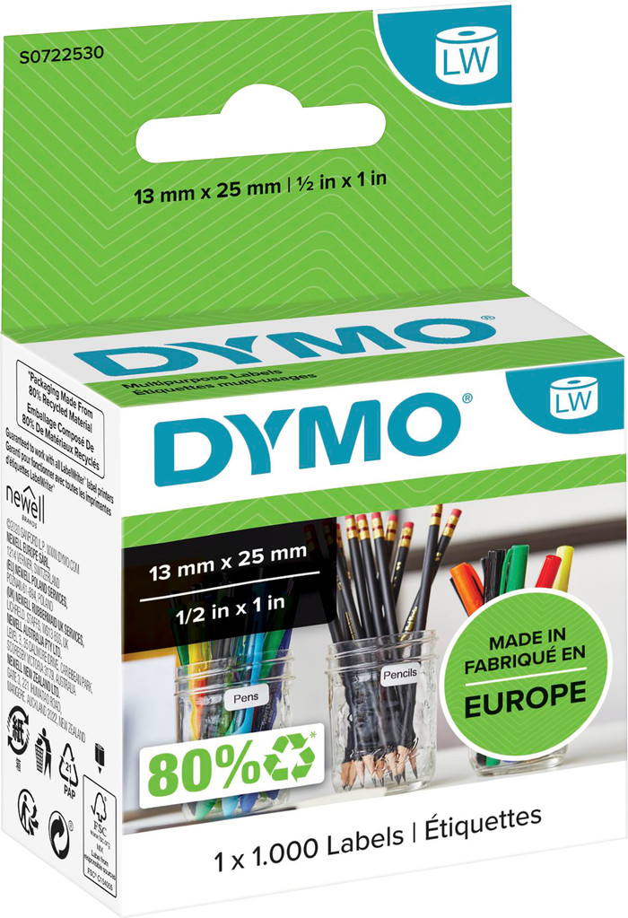 DYMO Verwijderbaar Etiket 13x25mm 1000 stuks Main Image