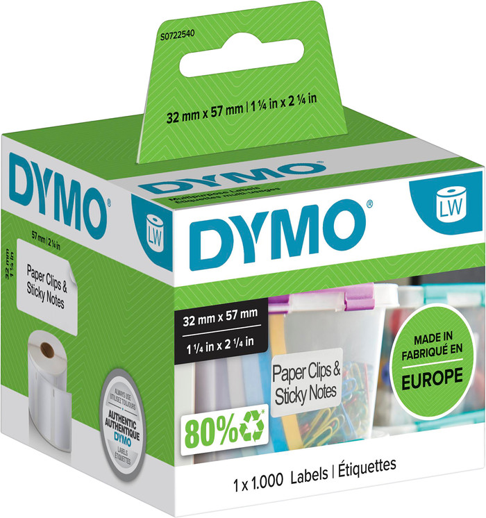 DYMO Verwijderbaar Etiket 32x57mm 1000 stuks Main Image