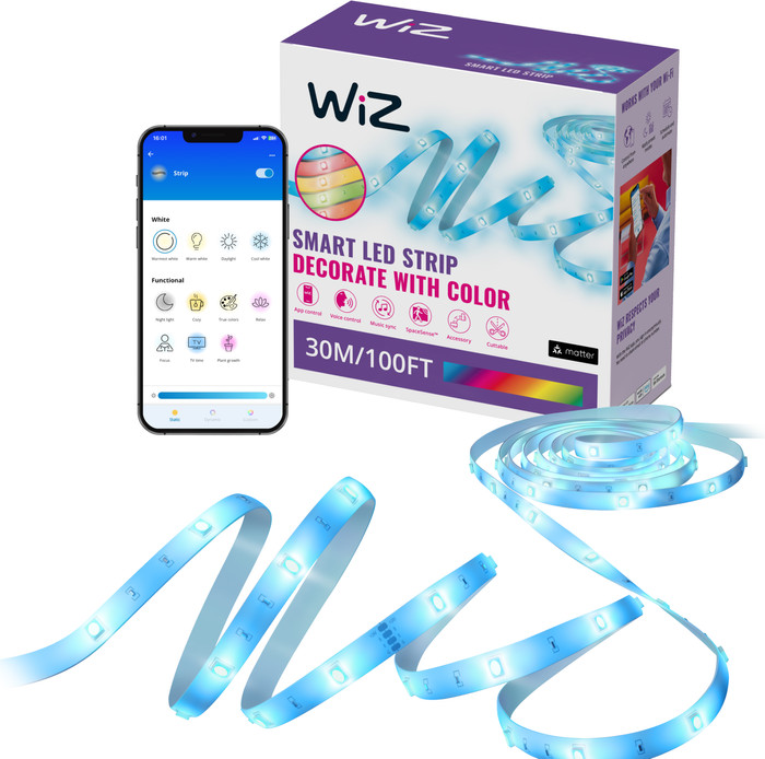 WiZ RGB Light Strip - Colored Light - 30m front