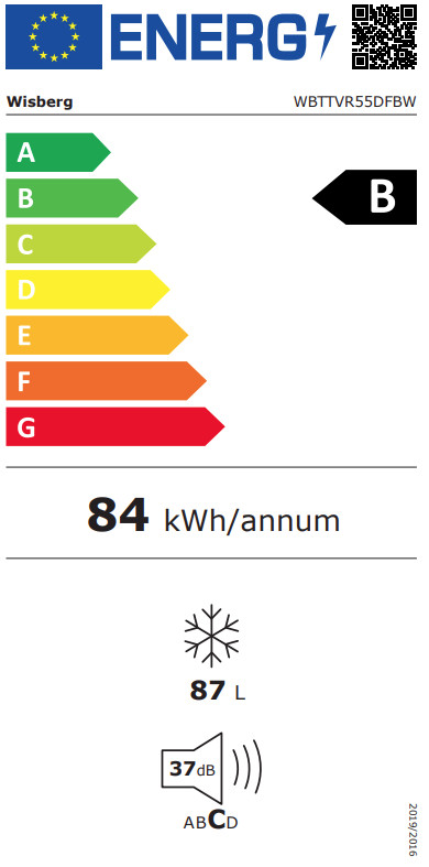 Wisberg WBTTVR55DFBW energielabel
