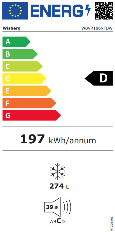 Wisberg WBVR186NFDW energielabel