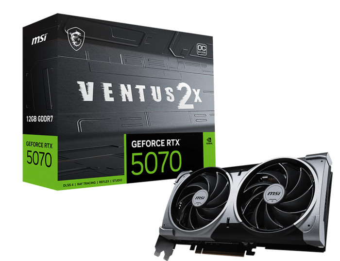MSI GeForce RTX 5070 VENTUS 2X OC 12GB verpakking